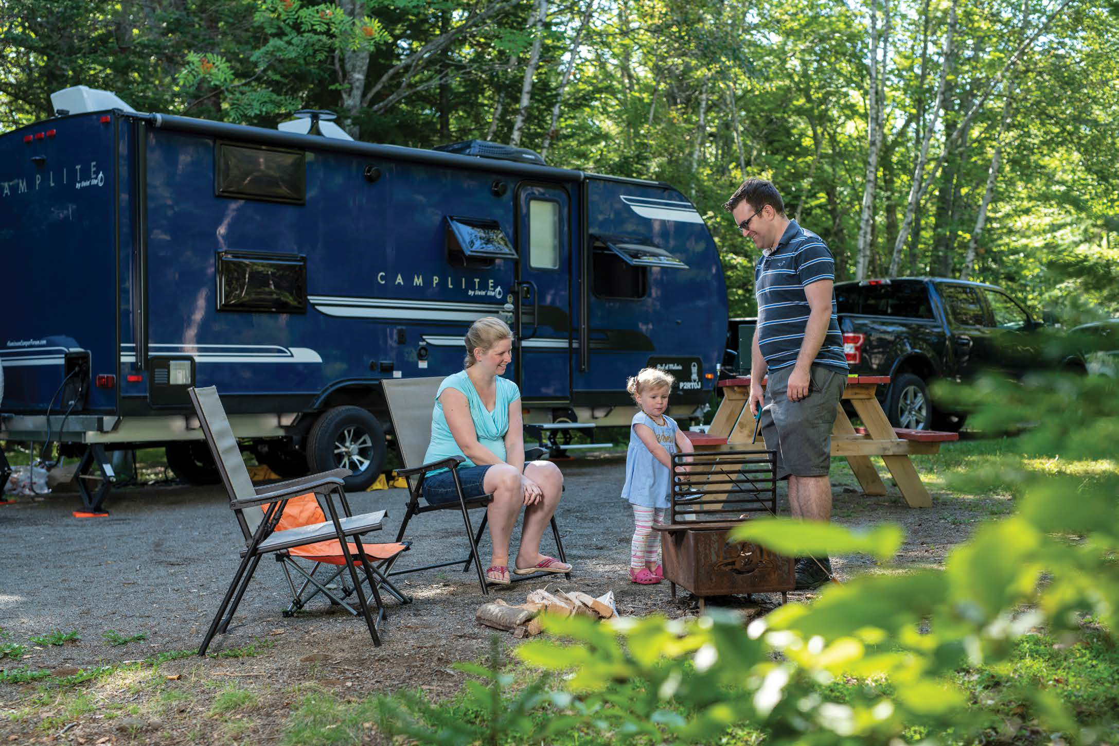 Bel emplacement de camping au Hartt Island RV Resort, aux portes de Fredericton. - Magazine Camper