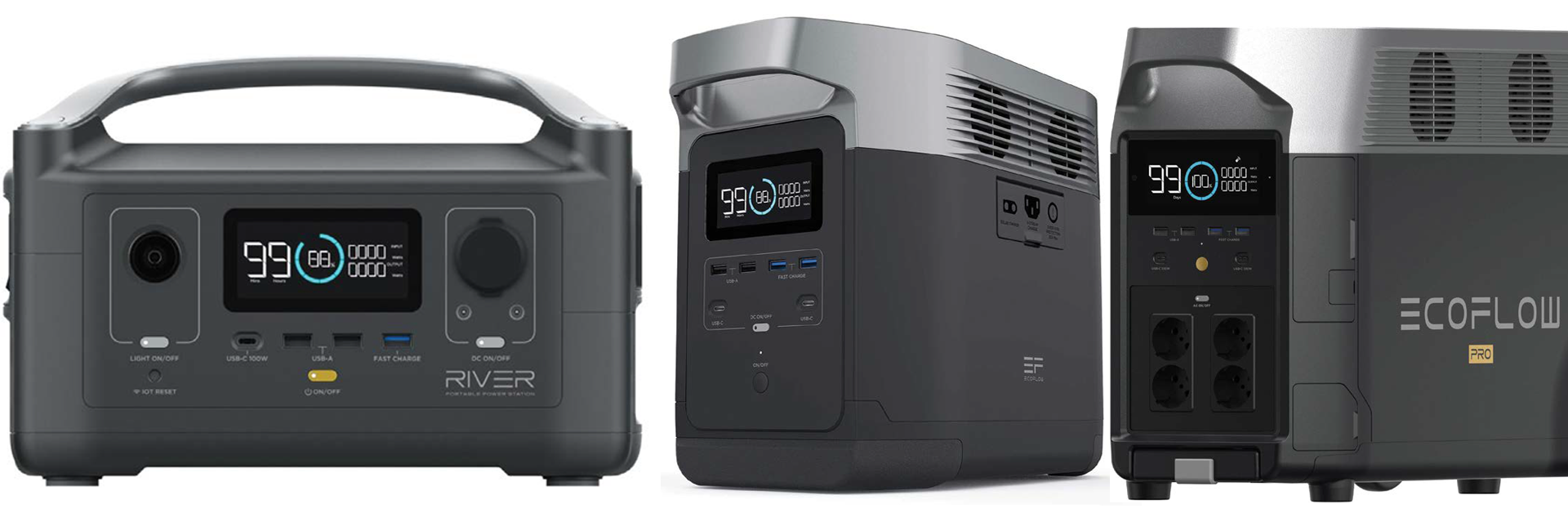 Bannière Stations d'alimentation électrique portables et rechargeables